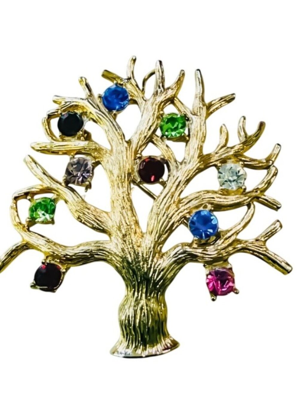 Tree Of Life Brooch Multicolored Rhinestones & Glow-In-The-Dark Accents By Lisa